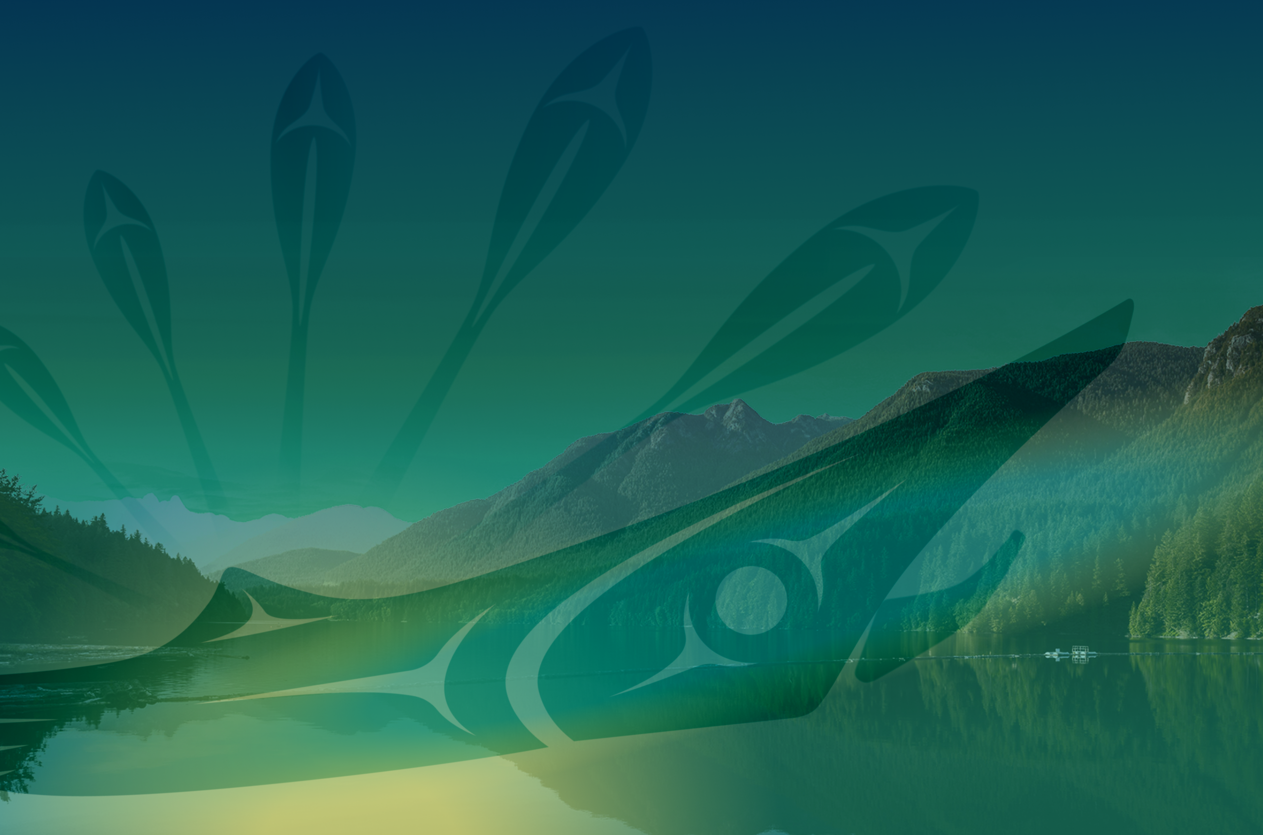 Dark green and yellow mountain and lake landscape with the Seven Generations Capital logo overlaid.